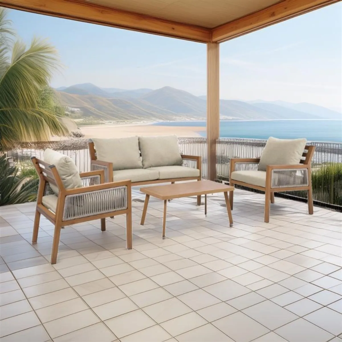 JUST HOME COLLECTION - Juego de Terraza Tavira para 4 personas