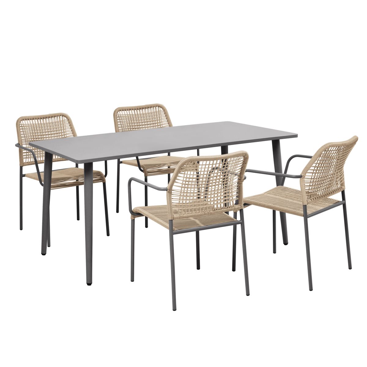 JUST HOME COLLECTION - Juego de Comedor de Terraza 4 Personas Lepascal