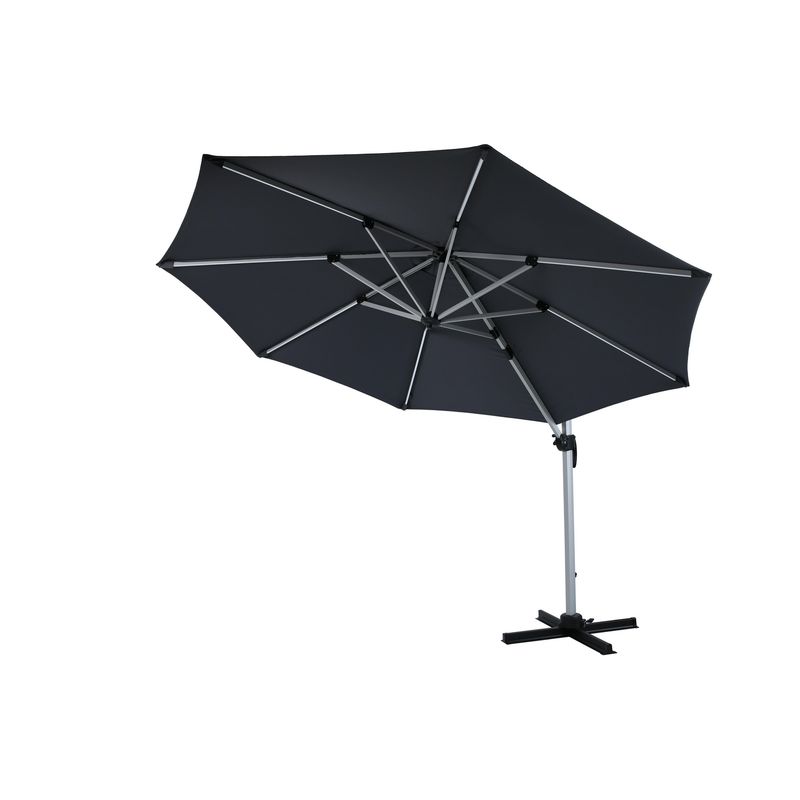 JUST HOME COLLECTION - Sombrilla Para Terraza Lateral Negra con Luces LED 3m