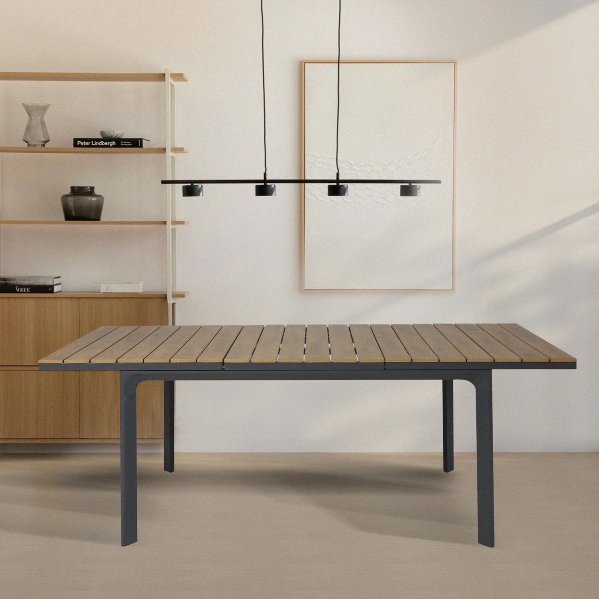 JUST HOME COLLECTION - Mesa de Terraza Extensible Rectangular Natural 200X90CM