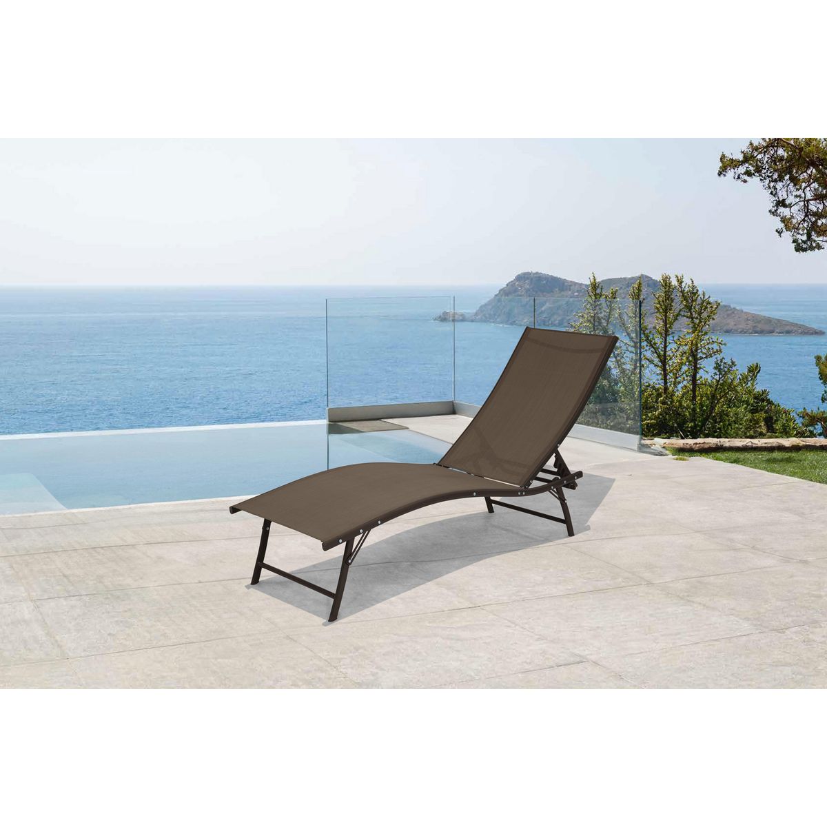 JUST HOME COLLECTION - Reposera de Metal Jersey Café