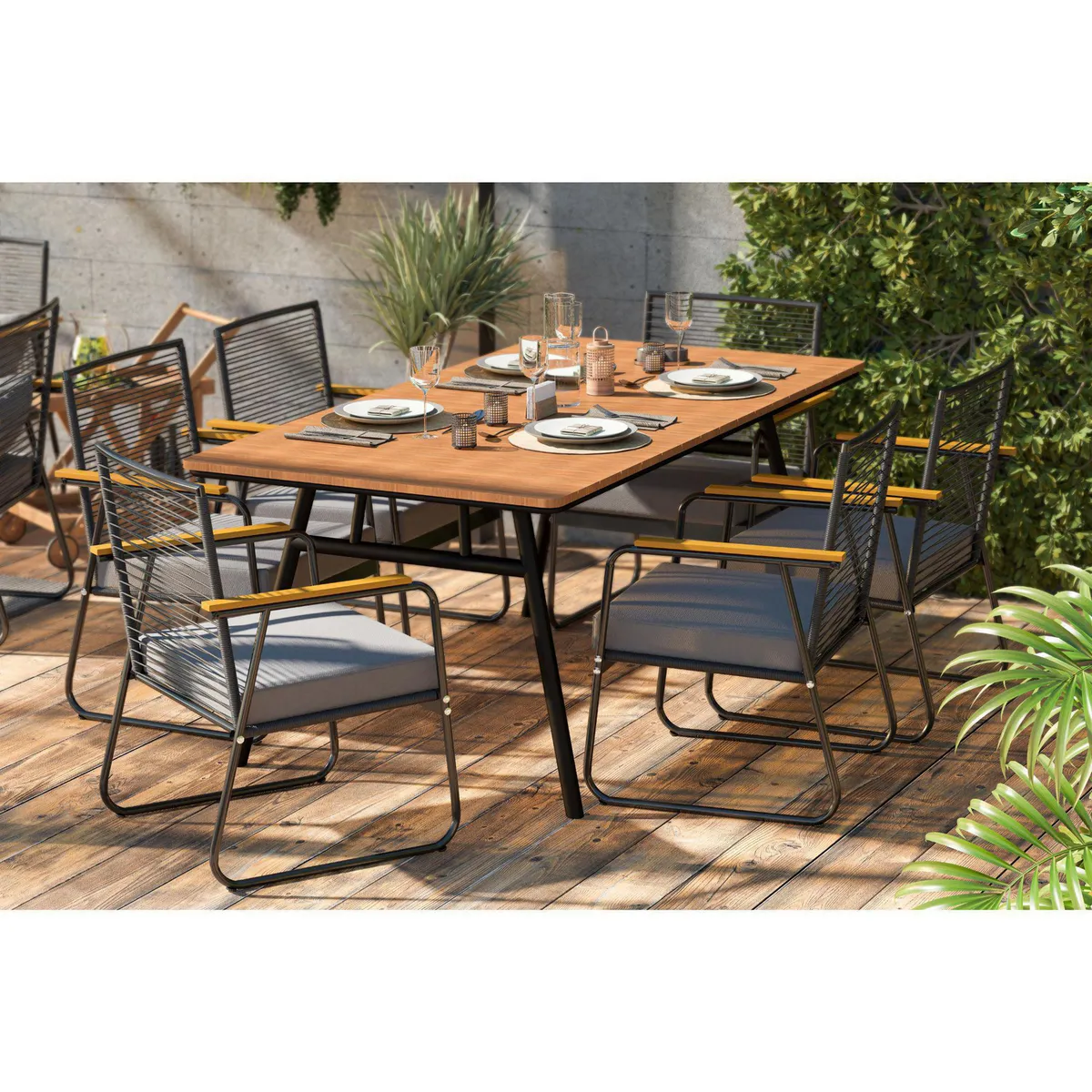 JUST HOME COLLECTION - Juego de Comedor Granada para 6 Personas