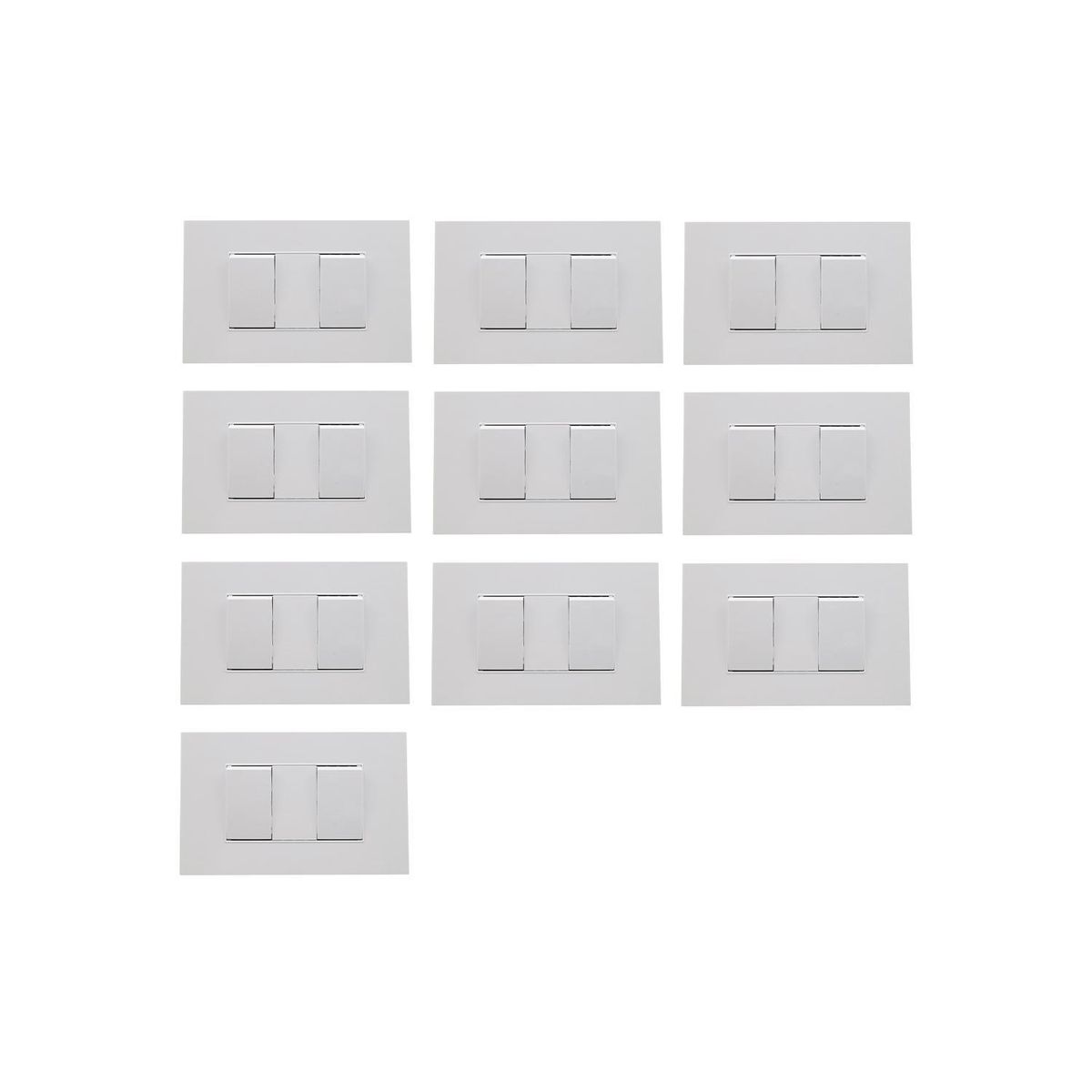 HALUX - Pack 10 Interruptor Doble Cygnus