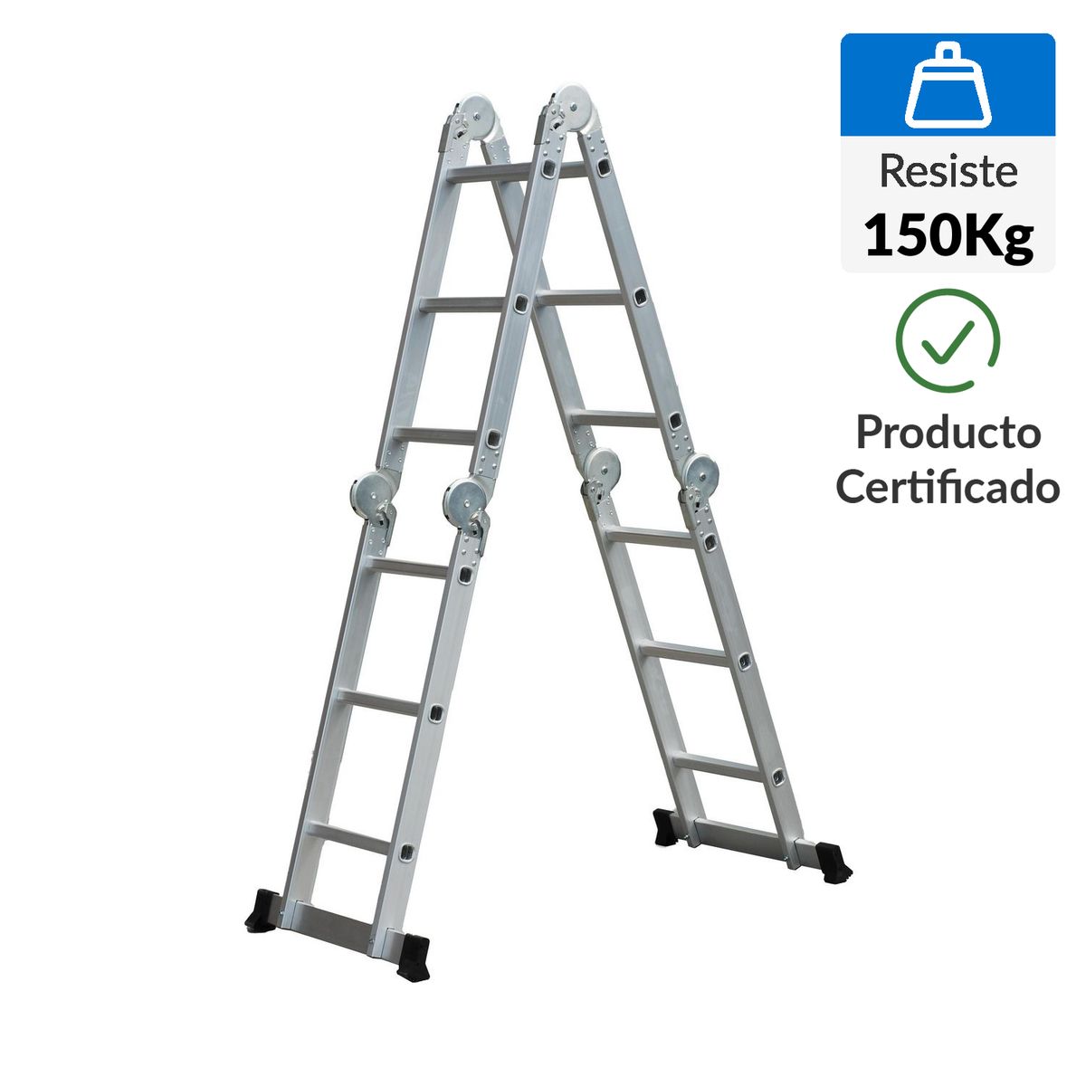 BAUKER - Escalera Articulada de Aluminio 12 pasos