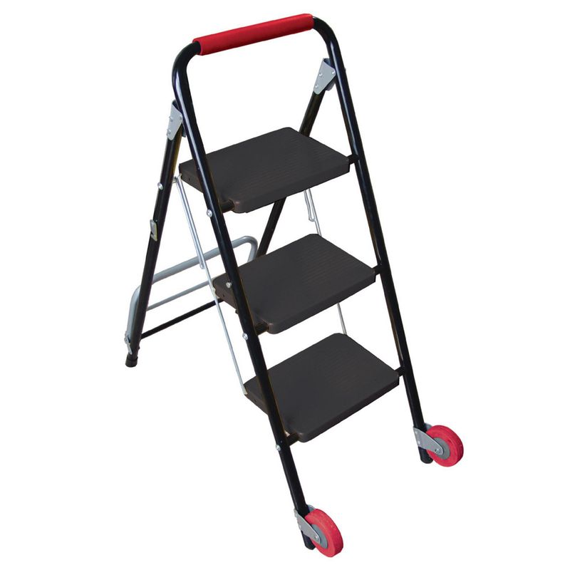 BAUKER - Escalera de tijera de Acero 3 pasos