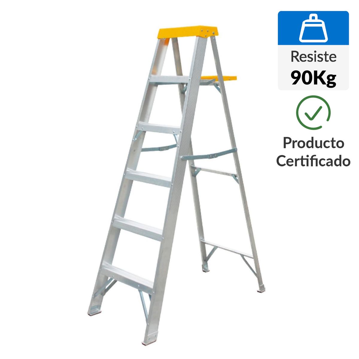 BAUKER - Escalera de tijera de Aluminio 5 pasos