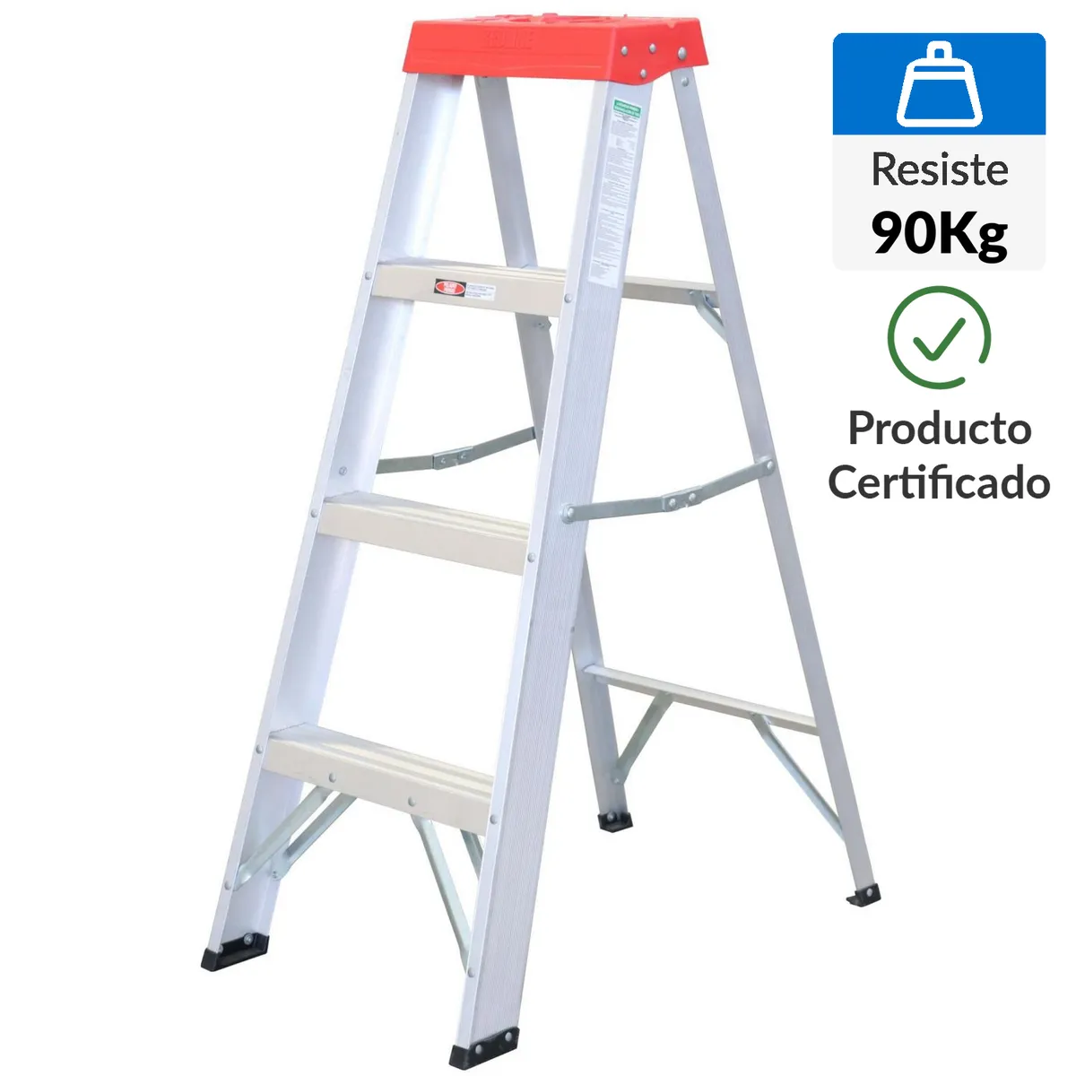 BAUKER - Escalera de tijera de Aluminio 4 pasos