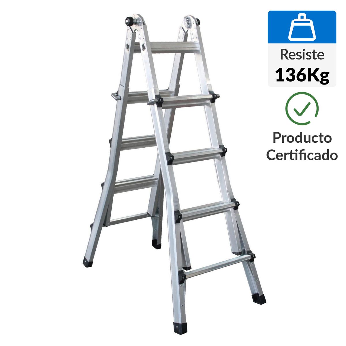 UBERMANN - Escalera Articulada de Aluminio 16 pasos