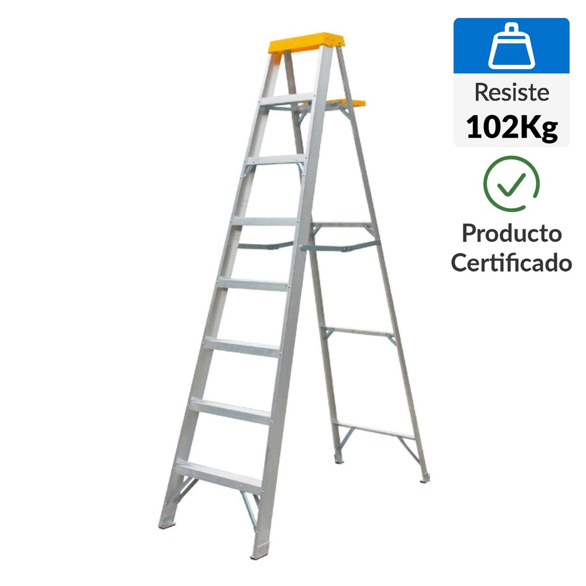 BAUKER - Escalera de tijera de Aluminio 7 pasos