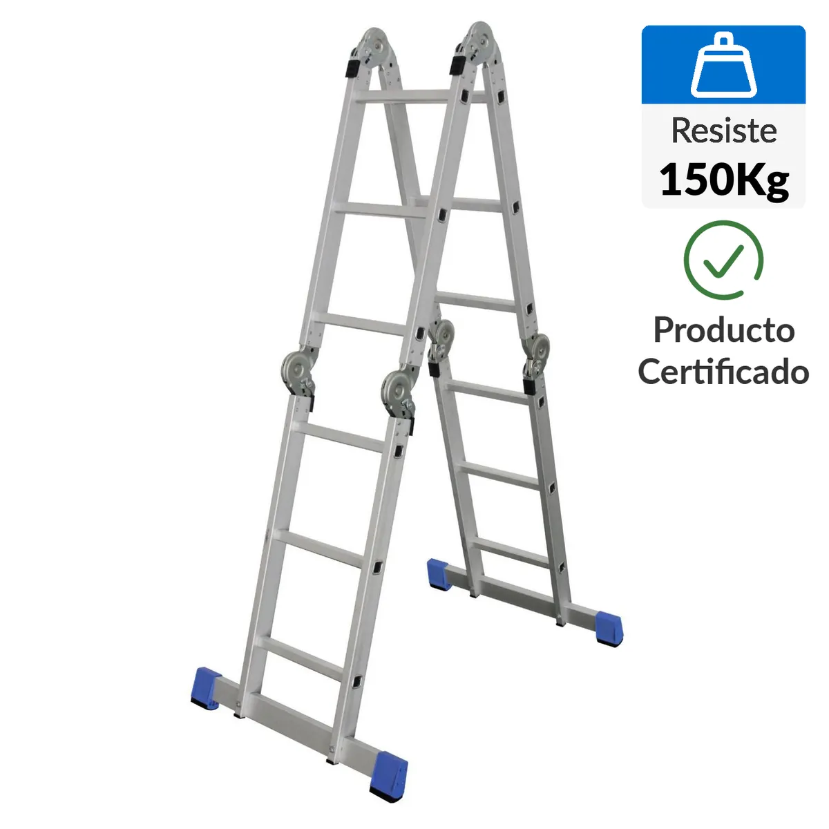BAUKER - Escalera Articulada de Aluminio 12 pasos