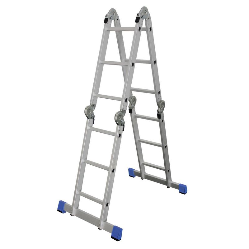BAUKER - Escalera Articulada de Aluminio 12 pasos
