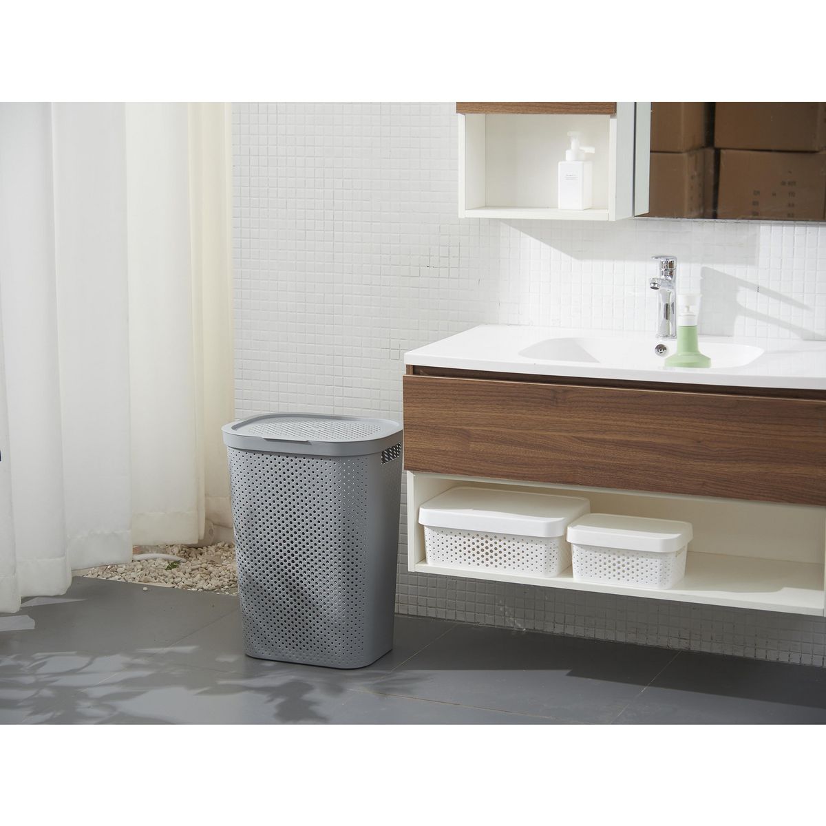 KLEINE WOLKE - Cesto de Ropa Gris 60 Lts Kleine