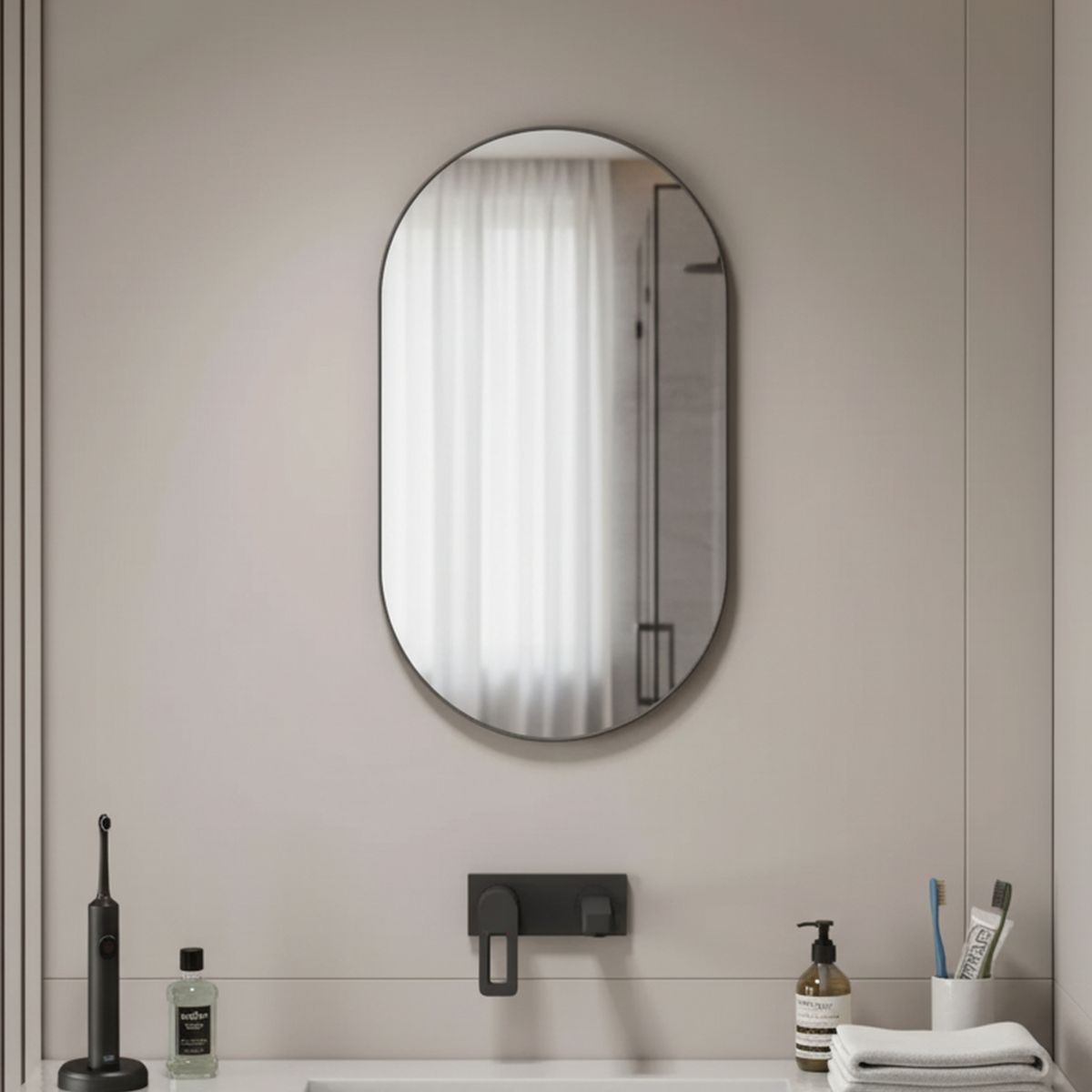 SENSI DACQUA - Espejo de Baño Ovalado Marco