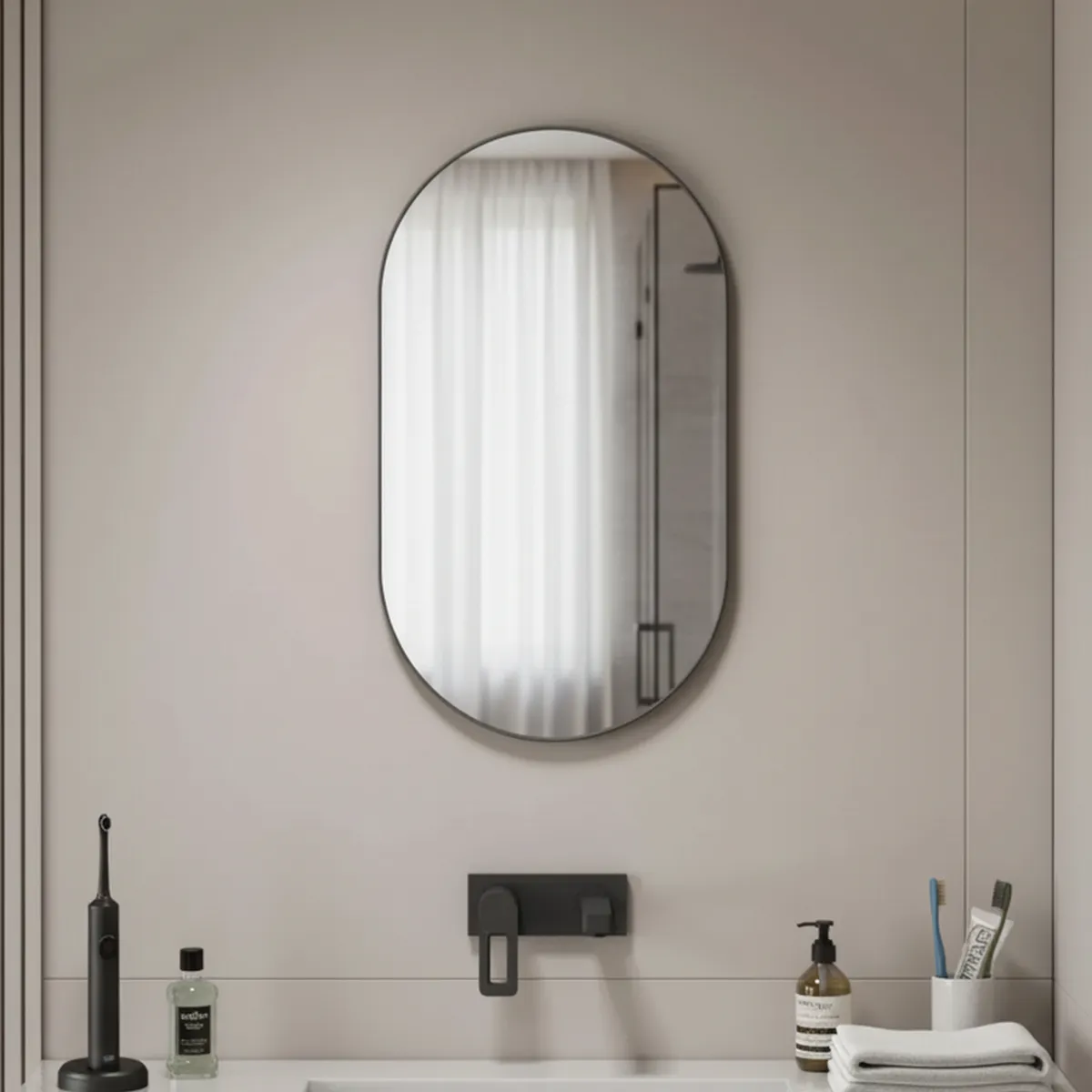 SENSI DACQUA - Espejo de Baño Ovalado Marco