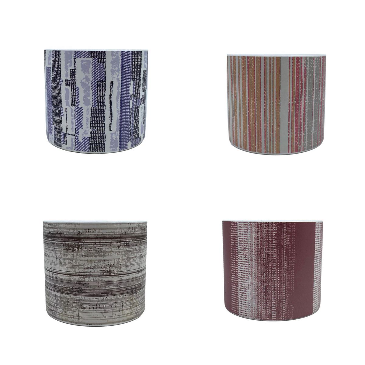 JUST HOME COLLECTION - Macetas de Cerámica 13cm Diseño de Pinturas Variados