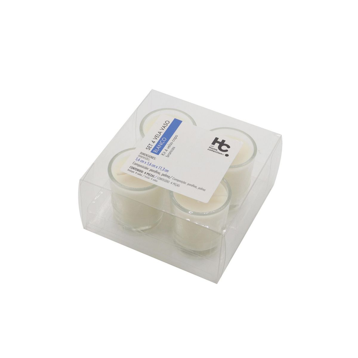 JUST HOME COLLECTION - SB Set 4 Velas en Vaso Blanco