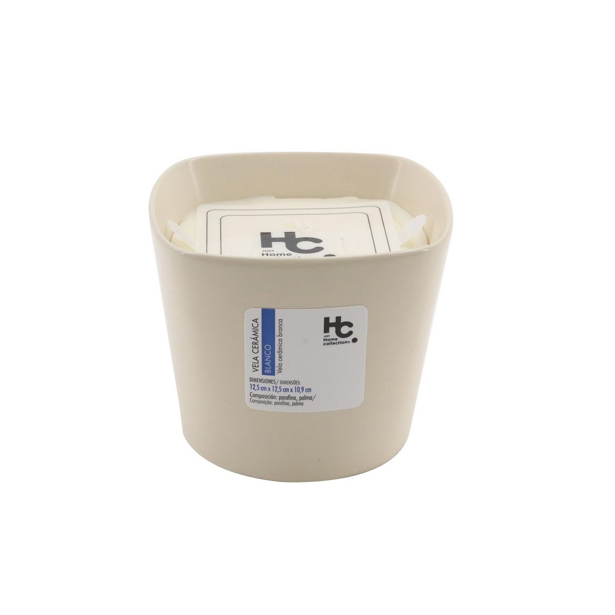 JUST HOME COLLECTION - Vela de Cerámica Blanca 12x10cm