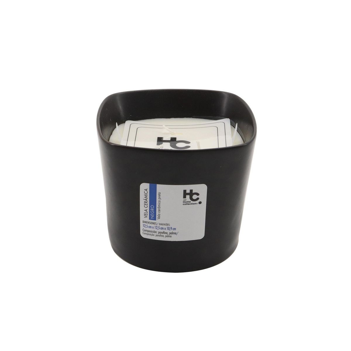 JUST HOME COLLECTION - Vela de Cerámica Negra 12x10cm