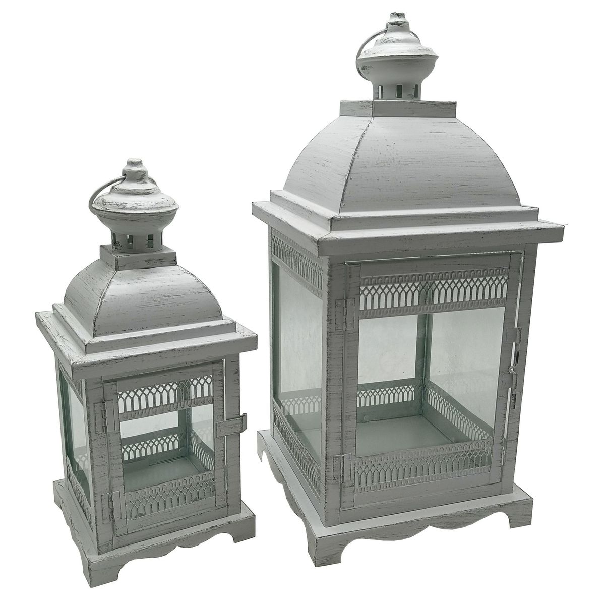 JUST HOME COLLECTION - Set 2 Faroles de Metal Blanco