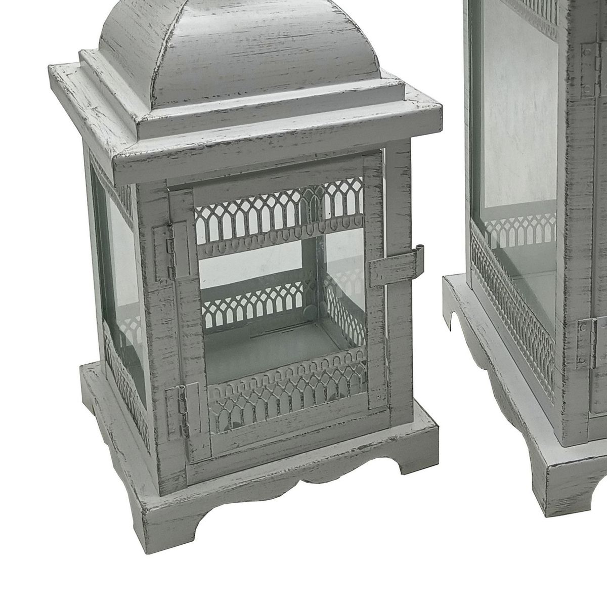 JUST HOME COLLECTION - Set 2 Faroles de Metal Blanco