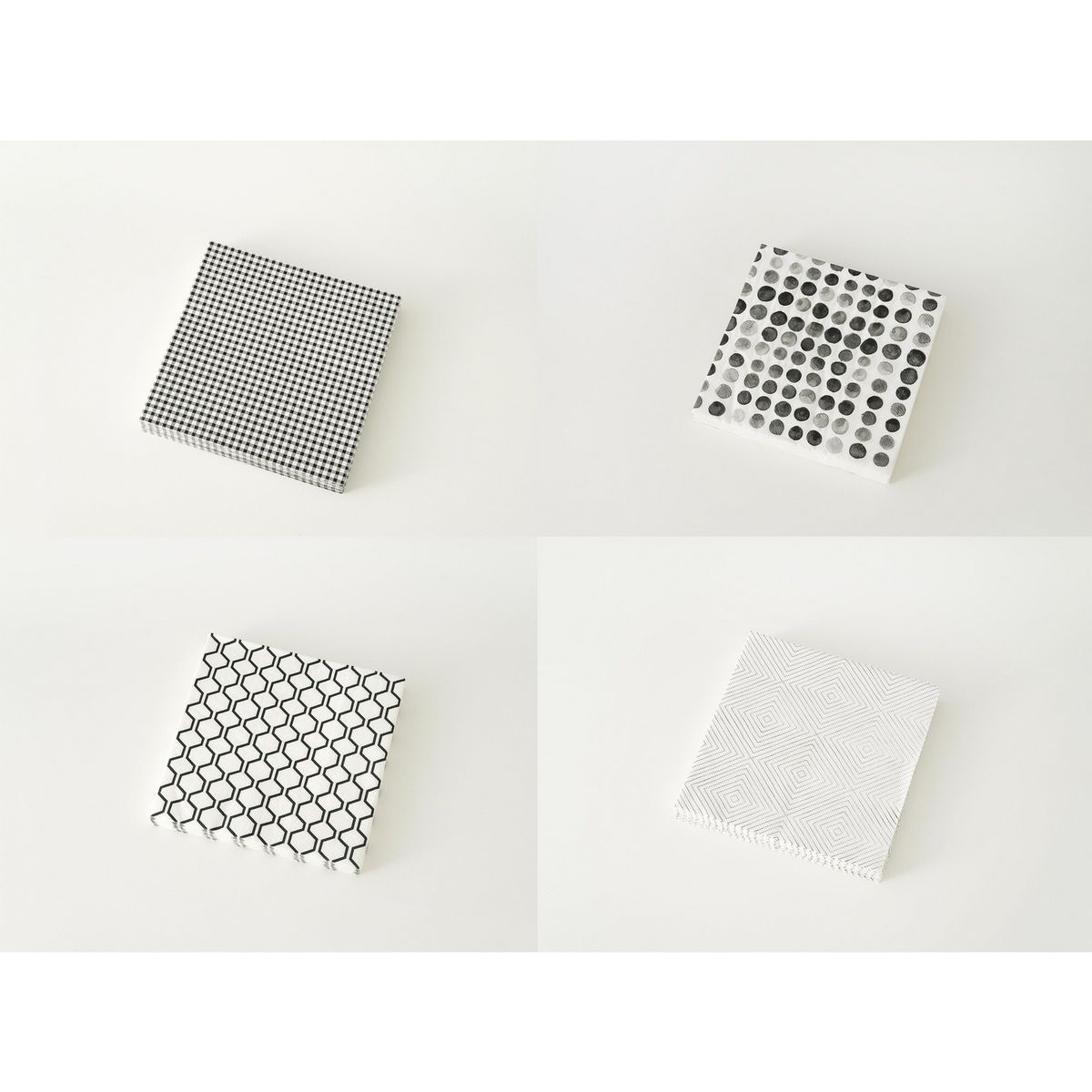 JUST HOME COLLECTION - Servilleta de Papel 33x33cm Blanco/Negro