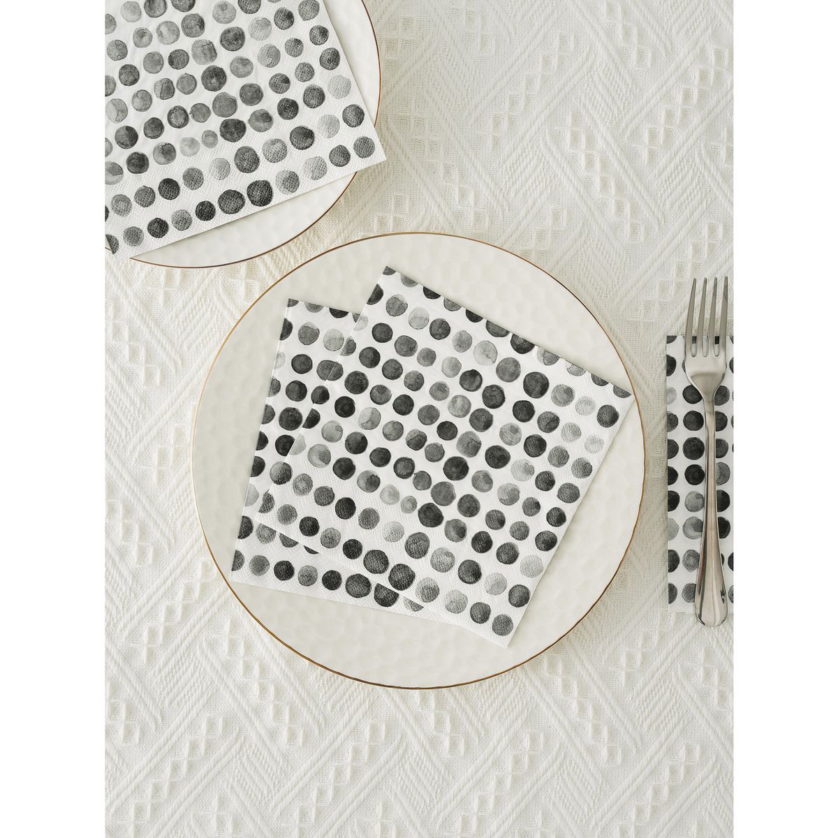 JUST HOME COLLECTION - Servilleta de Papel 33x33cm Blanco/Negro