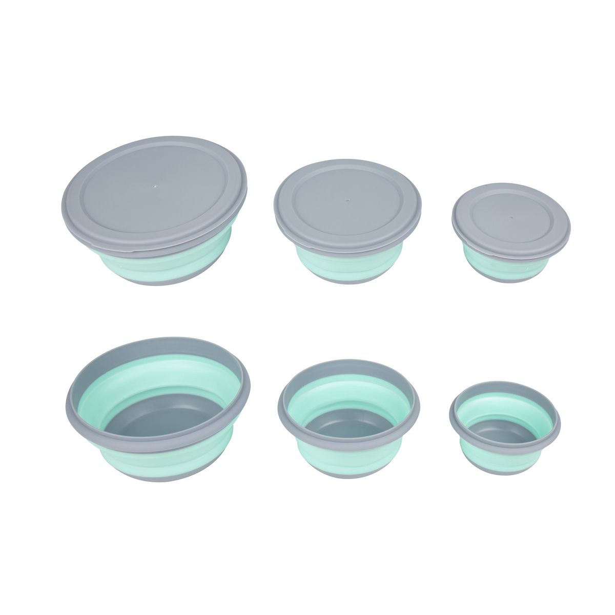 KLIMBER - Set x3 Bowls Plegables con Tapa para Camping