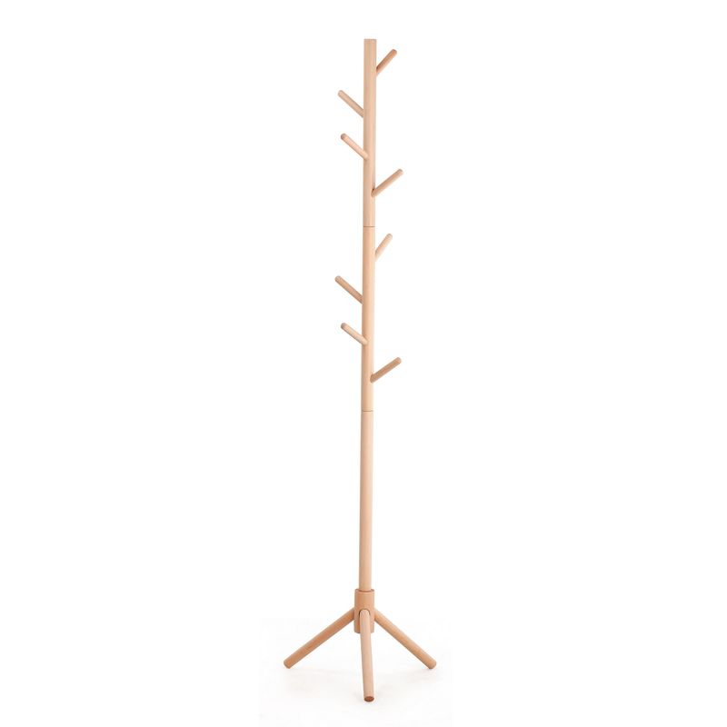 JUST HOME COLLECTION - Perchero de Pie 8 Ganchos Madera