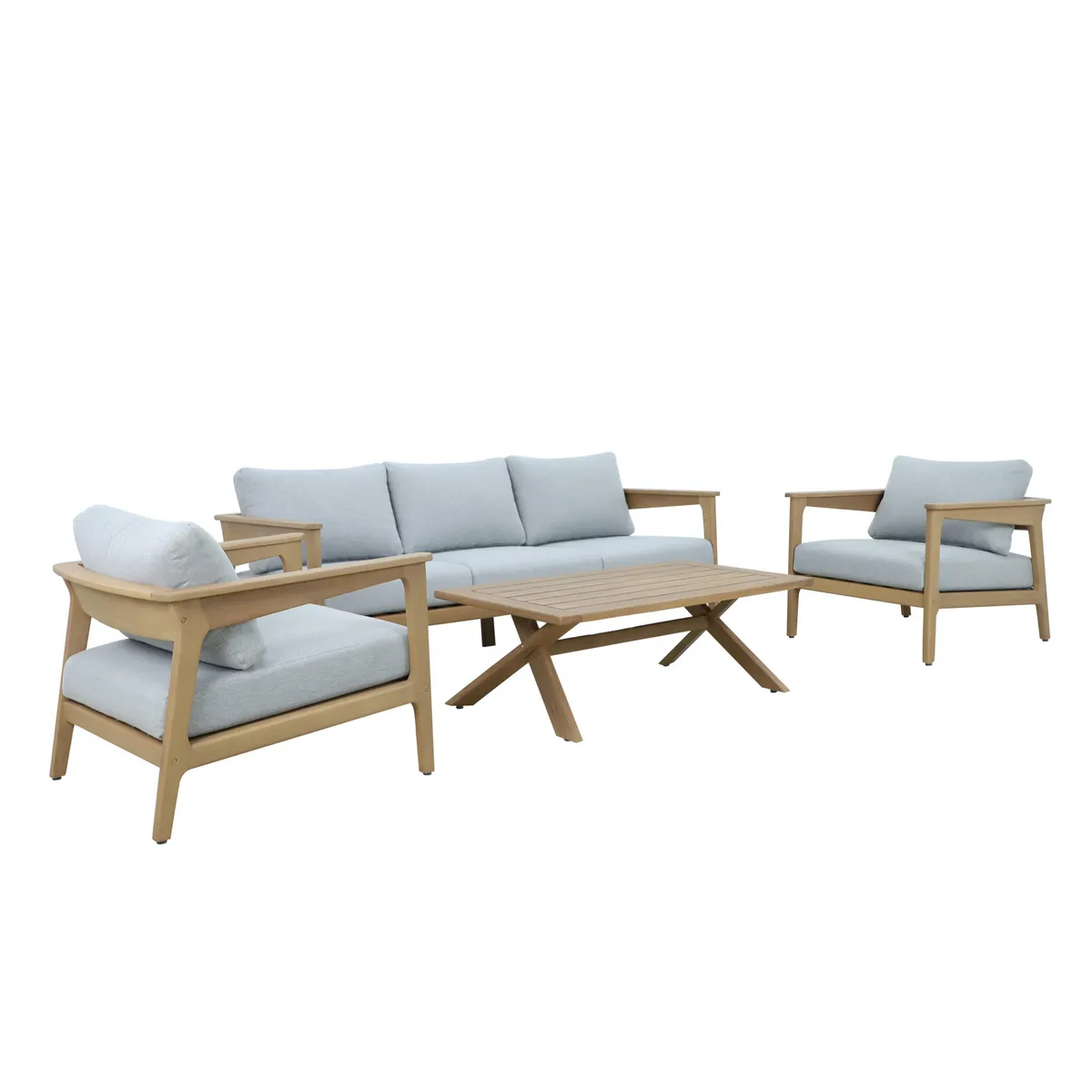 JUST HOME COLLECTION - Juego de Living de Terraza 4 Personas Madera Cali