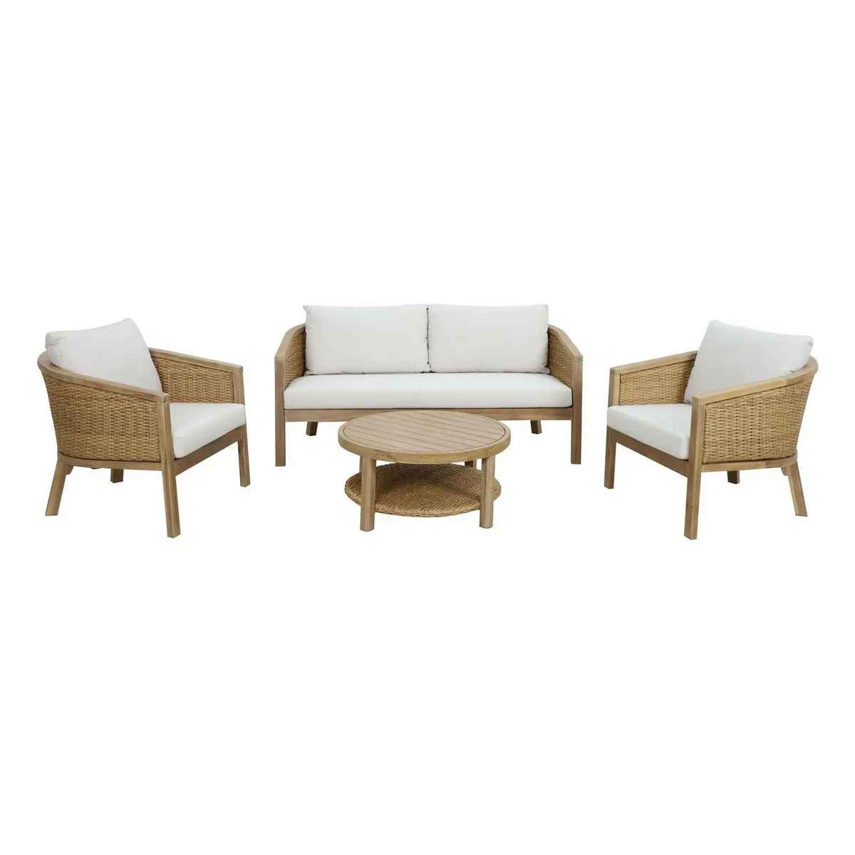 JUST HOME COLLECTION - Juego de Living de Terraza 4 Personas Madera Isla