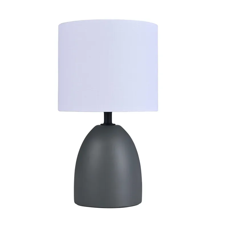 JUST HOME COLLECTION - Lámpara de Mesa Cerámica 1 Luz E27 Gris Oscuro