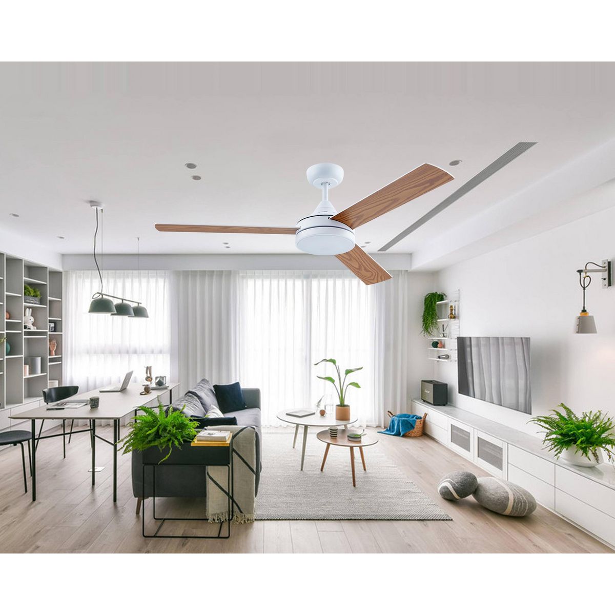 JUST HOME COLLECTION - Ventilador Techo LED Zaro Blanco