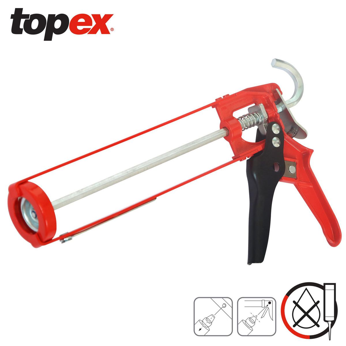 TOPEX - Pistola Calafateadora Acero Antigoteo