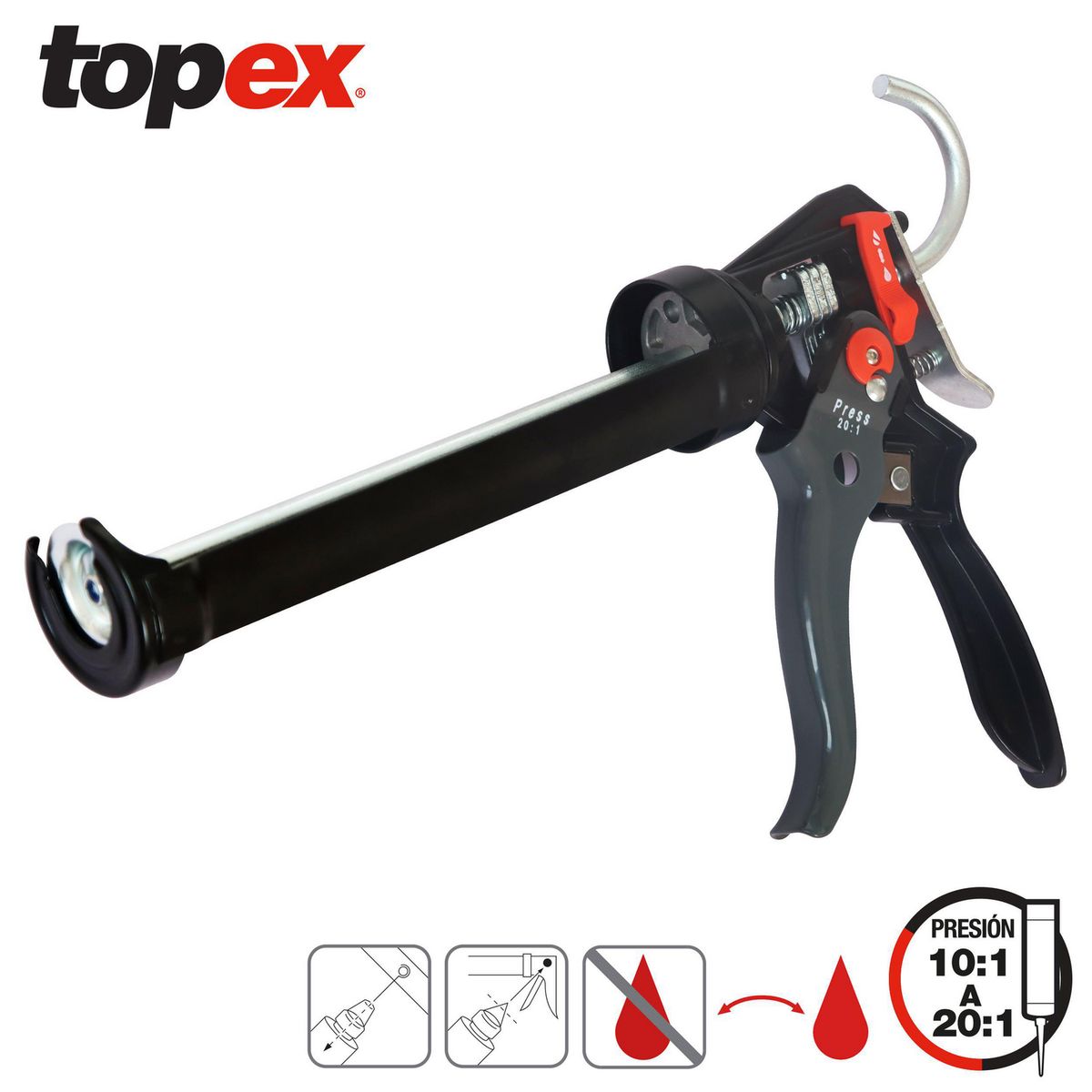 TOPEX - Pistola Calafateadora Profesional Antigoteo con Switch