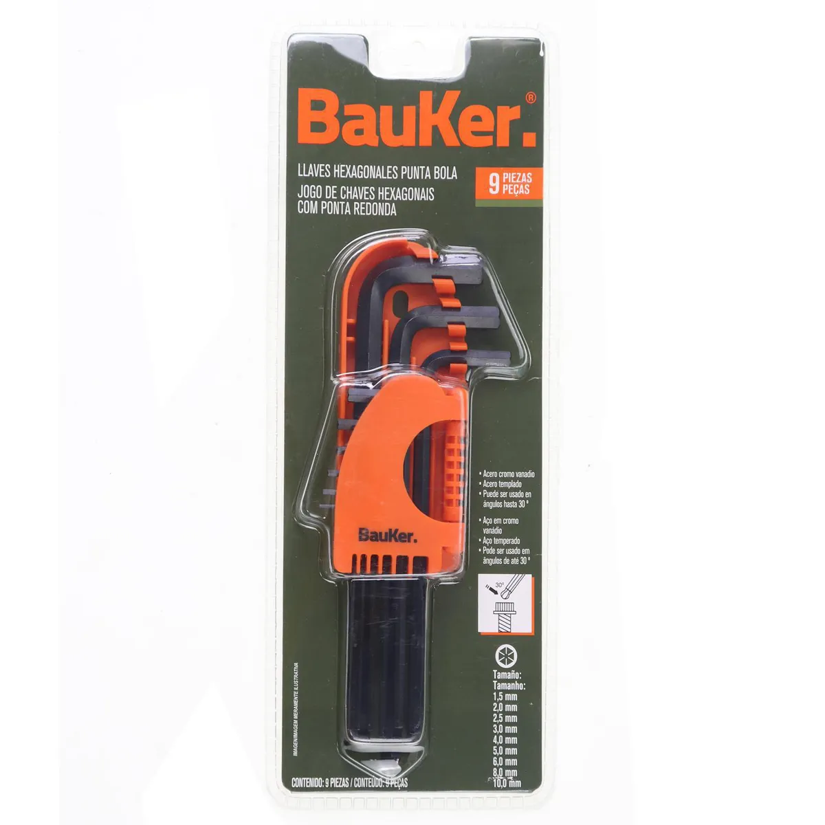 BAUKER - Llaves Allen P/Bola Mm 9Pz Bau