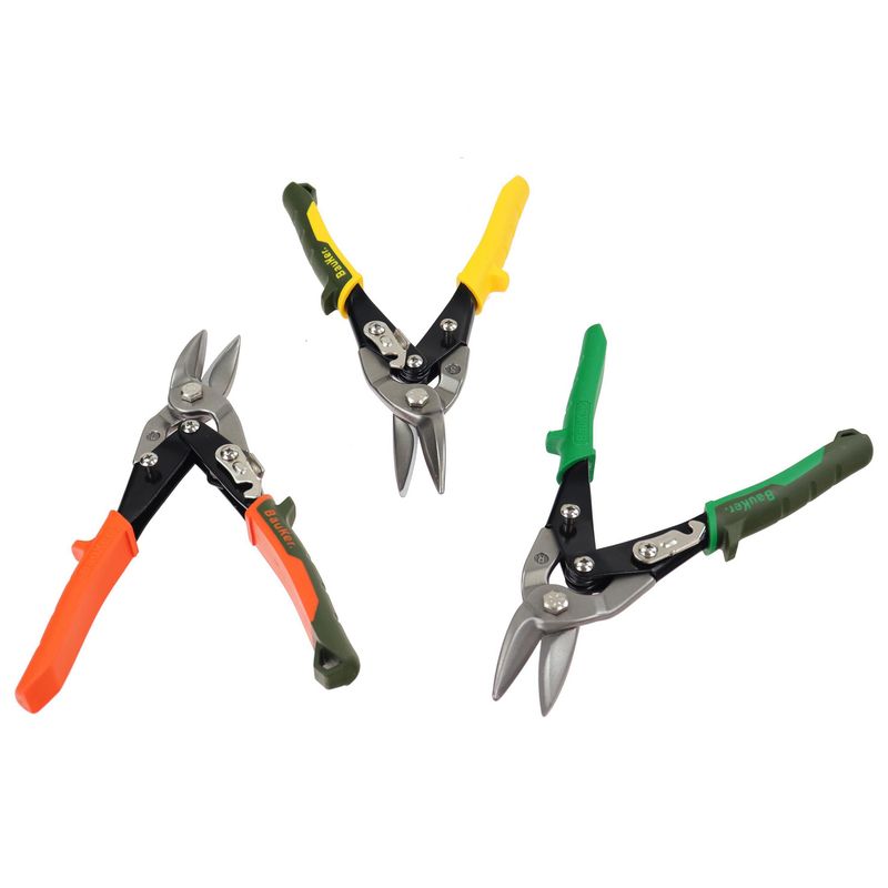 BAUKER - Set x3 Tijeras Hojalateras Bauker
