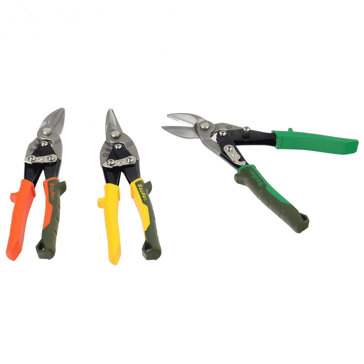 BAUKER - Set x3 Tijeras Hojalateras Bauker