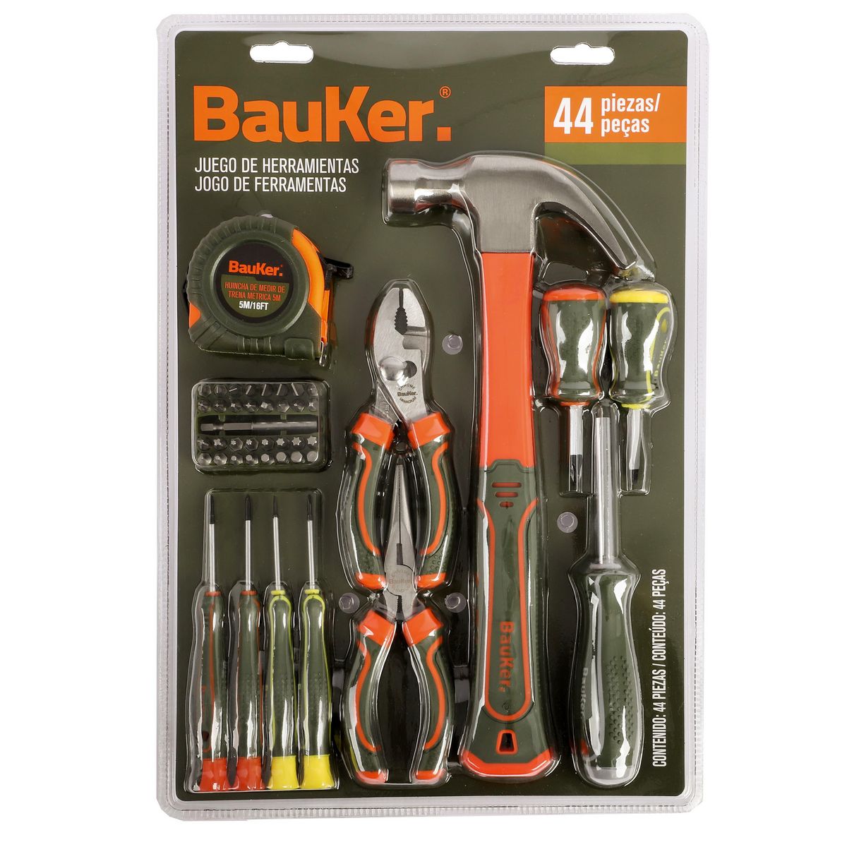 BAUKER - Set de Herramientas Manual 44 Piezas