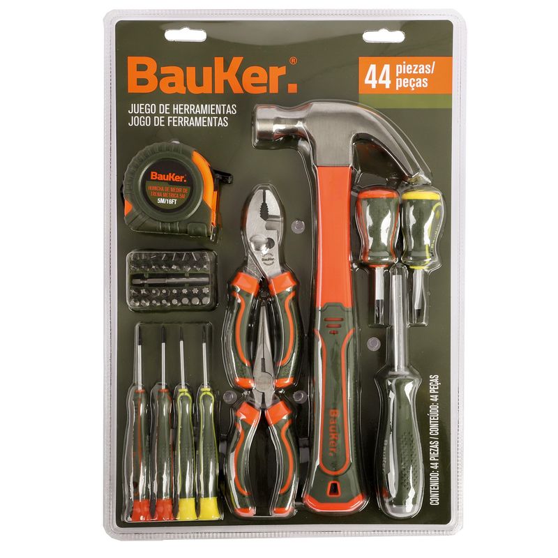 BAUKER - Set de Herramientas Manual 44 Piezas