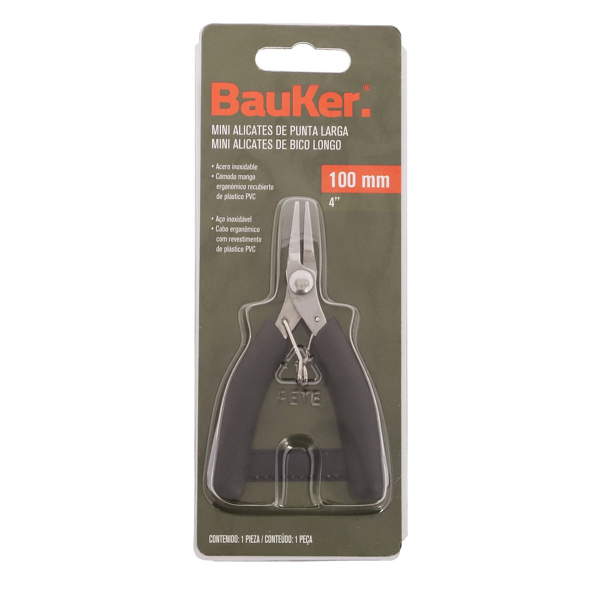 BAUKER - Alicate de Punta de Precisión 4"