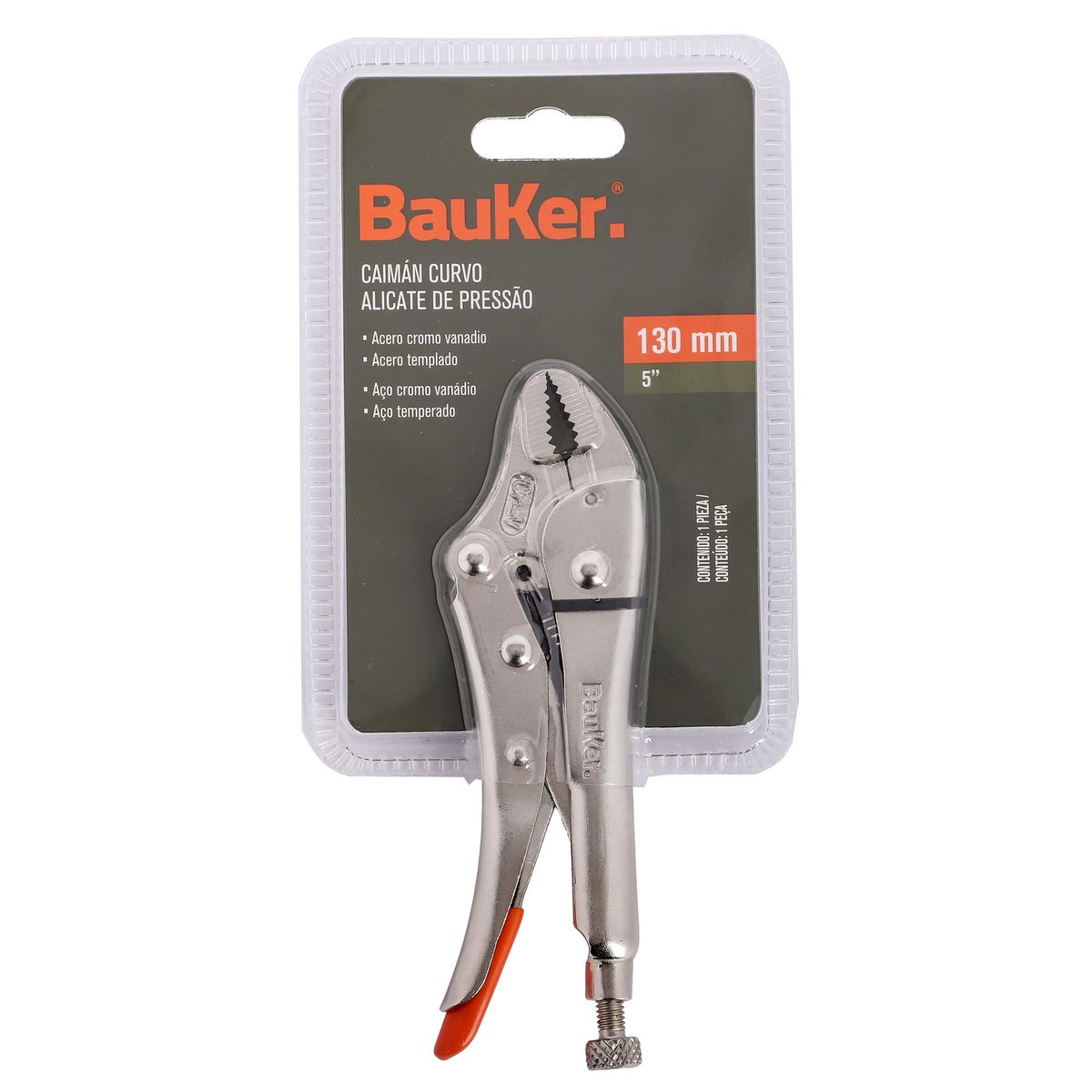 BAUKER - Alicate Caiman Curvo Acero 5" Tornado