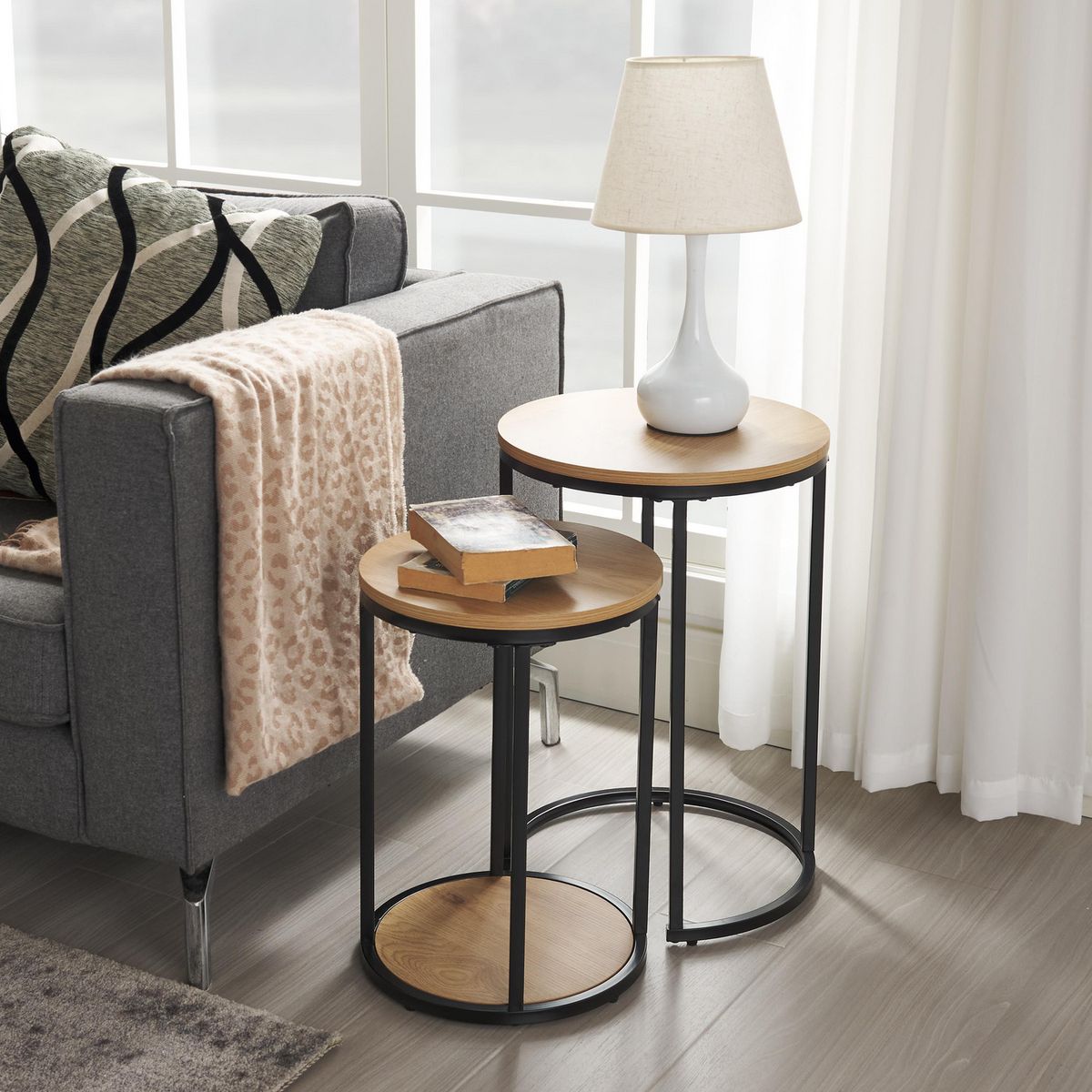 JUST HOME COLLECTION - Set 2 Mesa Auxiliar Redonda Rio 40x40x58cm