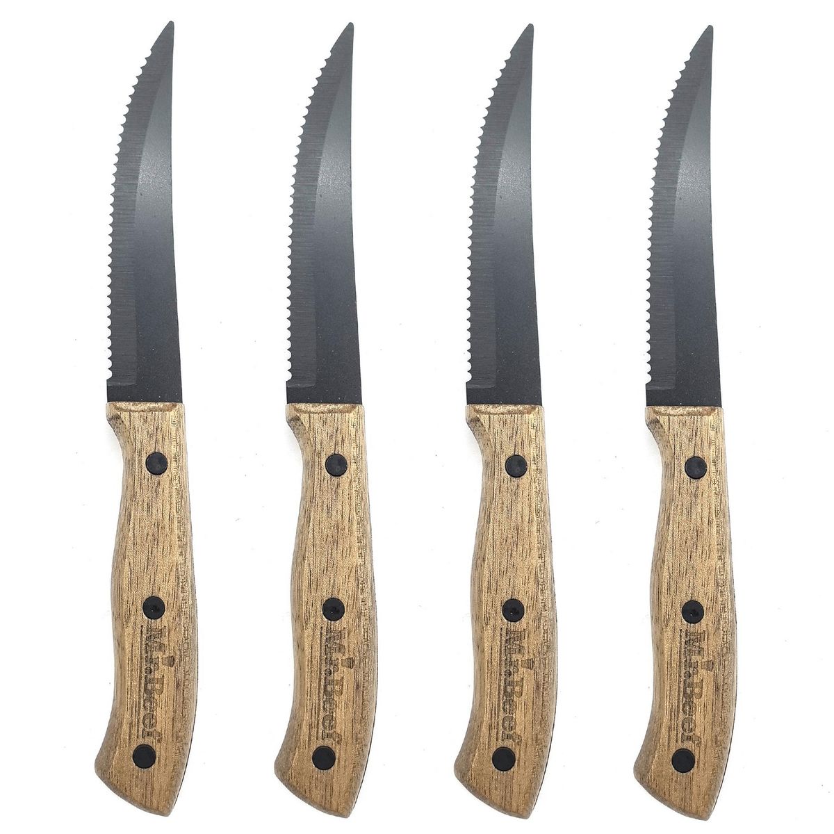 MR BEEF - Set x4 de Cuchillos Parrilleros