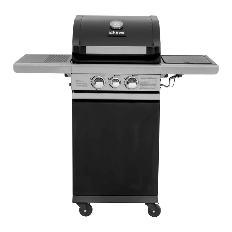 MR BEEF - Parrilla a Gas Pro 2 Quemadores + 1 Quemador Lateral