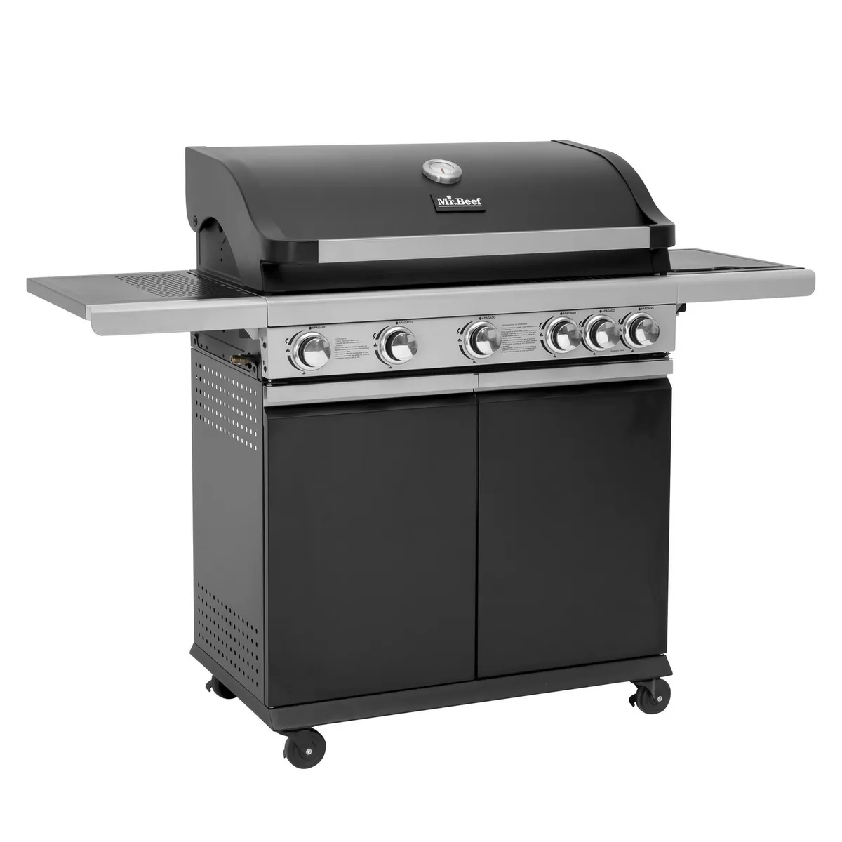 MR BEEF - Parrilla a Gas Pro 5 Quemadores + 1 Quemador Lateral
