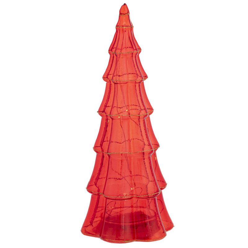 DEAR SANTA - Árbol Decorativo LED Rojo Navidad 26cm