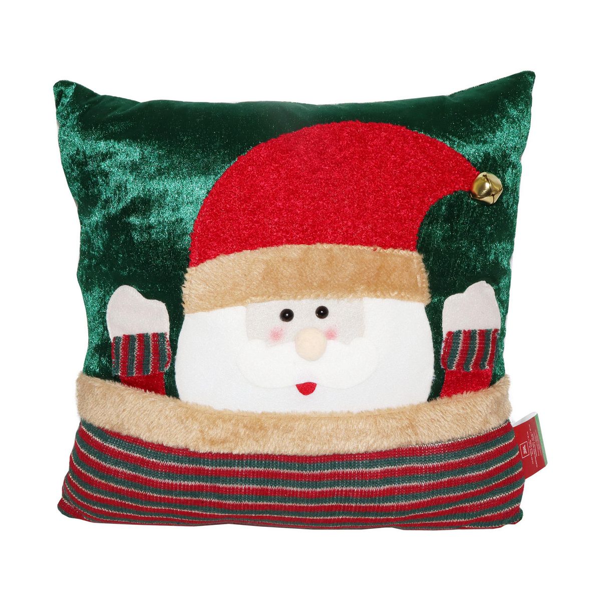 DEAR SANTA - Cojín Santa Claus Rojo/Verde Navidad 38x38cm