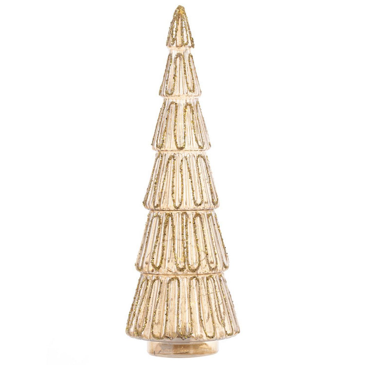 DEAR SANTA - Árbol Decorativo LED Dorado Navidad 31cm