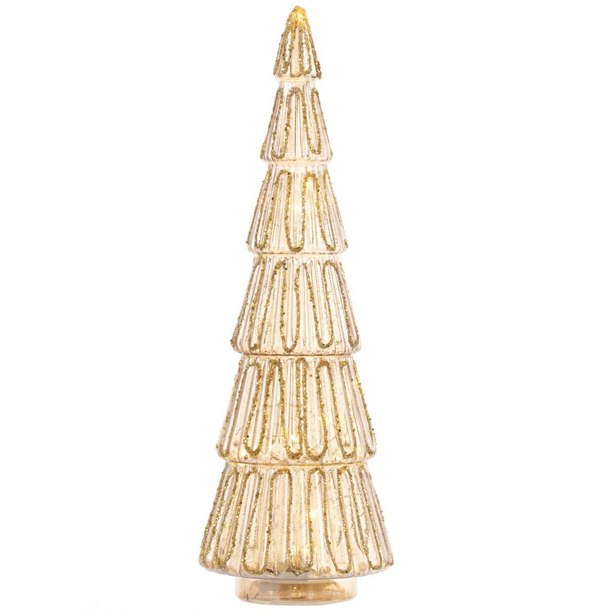 DEAR SANTA - Árbol Decorativo LED Dorado Navidad 31cm