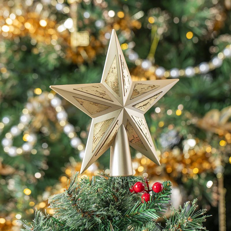 DEAR SANTA - Tope de Árbol Estrella Dorado Navidad 20cm
